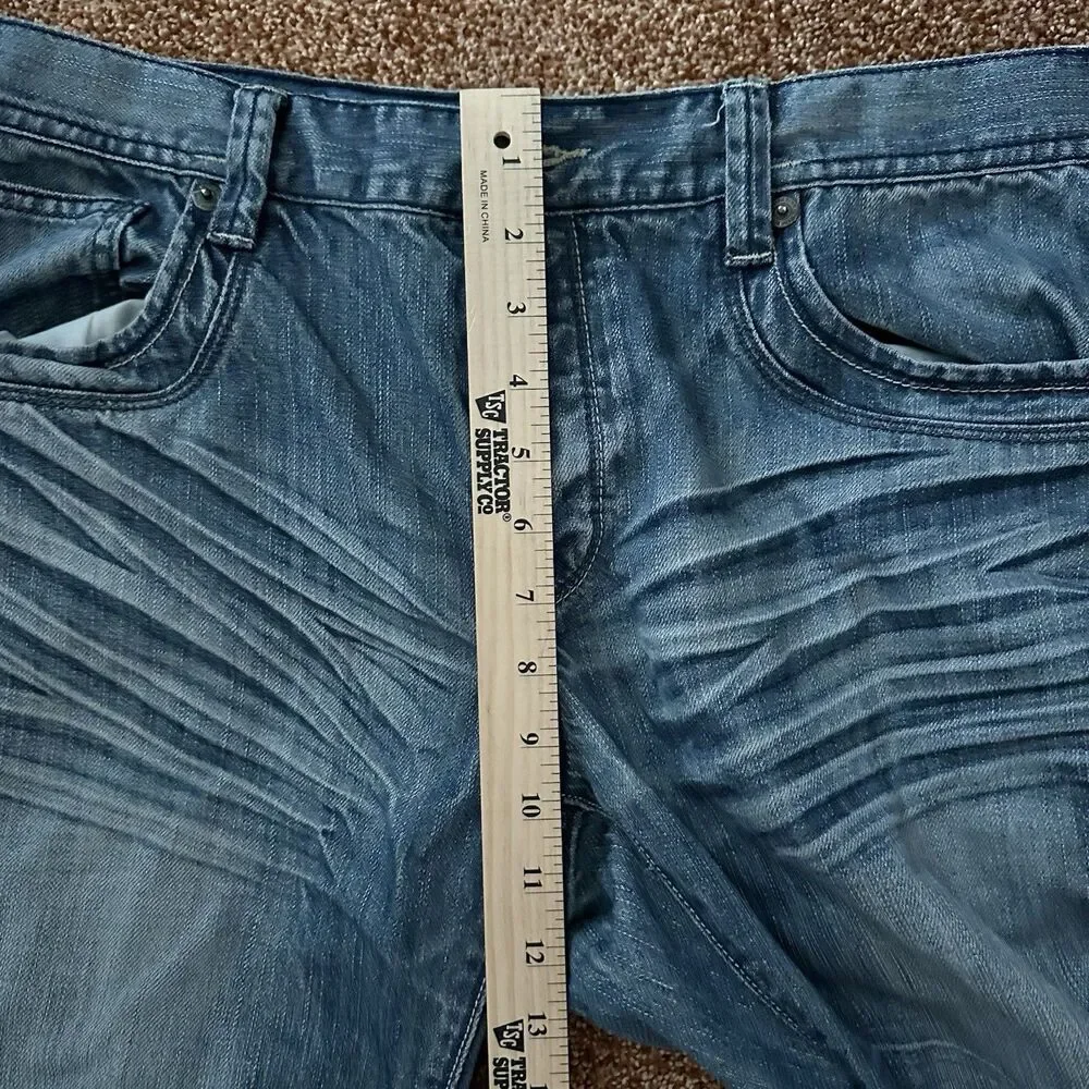 Vtg Marc Ecko Jeans Men Size 36 x 32 Straight Leg Slim Button Fly Y2K Whiskered